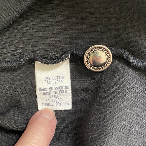 Vintage Y2K Ojai Black Jacket Sz M Thick Soft Knit Silver Buttons Made In Peru - Picture 8 of 9
